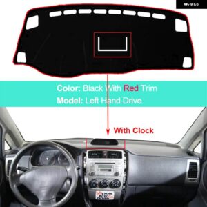 スズキ アンチスリップ車インナーダッシュボード カバー リアナ 2005-2013 ラグ クッション サンシェード パッド プロテクター 2006 - LHD Red With Clock