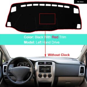 スズキ アンチスリップ車インナーダッシュボード カバー リアナ 2005-2013 ラグ クッション サンシェード パッド プロテクター 2006 - LHD Red No Clock