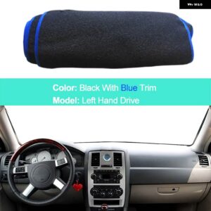 ダッシュボード カバー パッド クライスラー 300C 2004 - 2010 LHD RHD ダッシュボード 自動太陽 DASHMAT サンシェード 2009 2008 - LHD Blue Edge