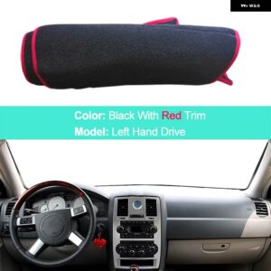 ダッシュボード カバー パッド クライスラー 300C 2004 - 2010 LHD RHD ダッシュボード 自動太陽 DASHMAT サンシェード 2009 2008 - LHD Red Edge