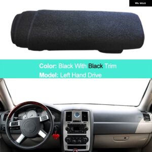 ダッシュボード カバー パッド クライスラー 300C 2004 - 2010 LHD RHD ダッシュボード 自動太陽 DASHMAT サンシェード 2009 2008 - LHD Black Edge