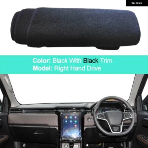 ダッシュボード カバー JAC T8 プロ 2021-23 自動サンシェード 抗 UV 抗太陽ラグパッド クッション - RHD Black Edge