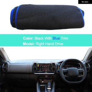 シトロエン C5 AIRCROSS 2017-20 LHD RHD 2 層車ダッシュボード カバー ケーププロテクターパッド 抗太陽 - RHD Blue
