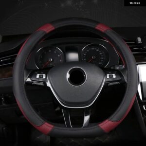 VW TERAMONT 2017 - 2021 トゥアレグ III 2018 - 2021 シロッコ 2008 - 2017 シャラン 2015 - 2021 車 D タイプステアリング ホイールカバー - Black Wine Red