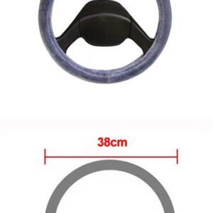 ワゴン トラック バス ミニバス ぬいぐるみステアリング ホイールカバー直径 36CM 38CM 40CM 42CM 45CM 47CM 50CM 選択 7 サイズ - Gray 38 CM