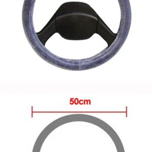 ワゴン トラック バス ミニバス ぬいぐるみステアリング ホイールカバー直径 36CM 38CM 40CM 42CM 45CM 47CM 50CM 選択 7 サイズ - Gray 50 CM