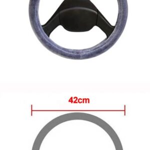 ワゴン トラック バス ミニバス ぬいぐるみステアリング ホイールカバー直径 36CM 38CM 40CM 42CM 45CM 47CM 50CM 選択 7 サイズ - Gray 42 CM