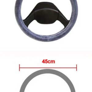 ワゴン トラック バス ミニバス ぬいぐるみステアリング ホイールカバー直径 36CM 38CM 40CM 42CM 45CM 47CM 50CM 選択 7 サイズ - Gray 45 CM