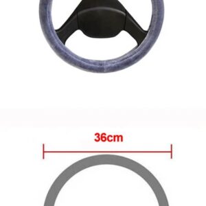 ワゴン トラック バス ミニバス ぬいぐるみステアリング ホイールカバー直径 36CM 38CM 40CM 42CM 45CM 47CM 50CM 選択 7 サイズ - Gray 36 CM