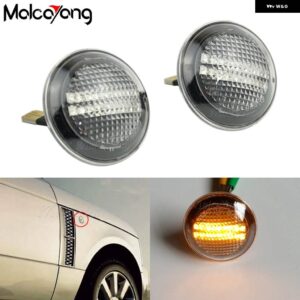 2ピース ダイナミック ウインカーウィンカー LED ライトシーケンシャルサイドマーカー インジケータ ランプレンジローバー L322 2002-2012 XGB500020A - Crystal