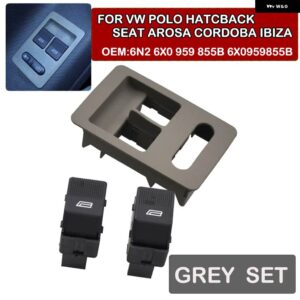 2ピース 電力マスターウィンドウ スイッチ ボタン レギュレータ VW ポロハッチバック 6N2 6X0 959 855B 6X0959855B カー - Grey Set