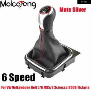 ギアシフトノブ レバーペンハンドルボールブーツ カバー GAITOR VW ゴルフ /ウサギ/ ジェッタ MK5 2004-09 VW ゴルフ / ジェッタ MK6 2010-14 - Matte-6 speed-boot