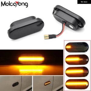 LED 流れるウィンカー ライトダイナミック サイドマーカー インジケータ ーライト VW トランスポーター T5 ポロ ゴルフ 3 4 パサート B5 シャラン ルポ - Smoked