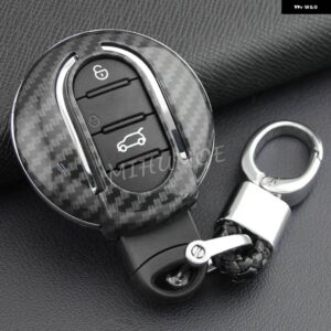 カーボンキー FOB カバー ケースチェーンリングミニクーパー S 1 カントリーマンクラブマン F54 F55 F56 F57 F60 - With Keychain