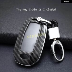 インフィニティ Q50 Q60 QX50 QX55 QX60 カーボンキー FOB カバー ケースチェーンリング - With Keychain