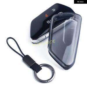 VW ゴルフ GTI R MK8 ID.3 ID.4 セアトレオンタラコ ATECA キュプラ生まれ黒クリアキー FOB ケースカバー ホルダー - 1x Key Case Keychain