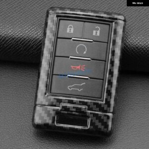 カーボンキー FOB カバー ケースチェーンリングホルダー キャデラック DTS STS CTS SRX XTS ATS コルベットエスカレード - NO Keychain