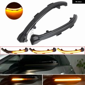 流れる水ウインカーサイドミラー フラッシュライト LED ダイナミック ウィンカー ライト VW ゴルフ 7 MK7 7.5 GTI R SPORTSVAN TOURAN L II - Smoked Yellow