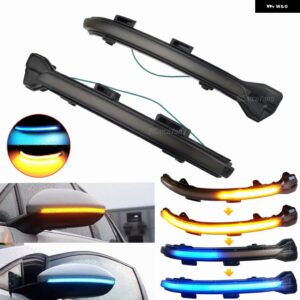 流れる水ウインカーサイドミラー フラッシュライト LED ダイナミック ウィンカー ライト VW ゴルフ 7 MK7 7.5 GTI R SPORTSVAN TOURAN L II - Yellow-Blue