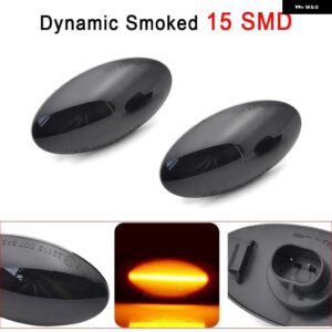 スズキ 点滅 1ペア ダイナミック LED サイド マーカーライト インジケータ ーリピーターウィンカー ランプ スイフトアルト SX4 ジミービ - Dynamic Smoked