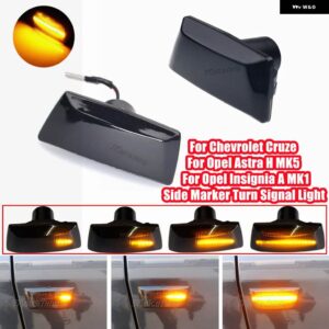 LED サイドマーカーウィンカー ライトキャデラック BLS 2005-2009 CTS 2008-2013 ダイナミック リピーターシーケンシャル インジケータ ランプウインカー - Dynamic Smoked