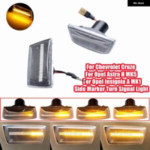 LED サイドマーカーウィンカー ライトキャデラック BLS 2005-2009 CTS 2008-2013 ダイナミック リピーターシーケンシャル インジケータ ランプウインカー - Dynamic Crystal