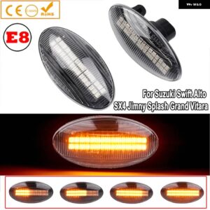 スズキ 2個 ダイナミック LED サイドマーカーウィンカー ライト インジケータ リピータ スイフトジミービターラ SX4 スプラッシュ XL7 - 30LED Crystal