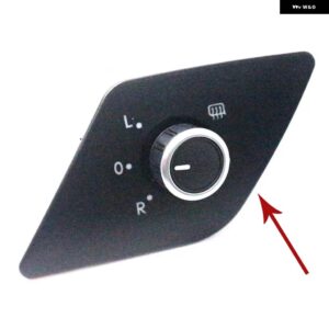 16D959565A 16D959565 アジャスターミラー ブラック ABS クロームノブ ボタン スイッチ 折りたたみ VW 2011-2014 ジェッタ NCS MK6 - No Folding Button