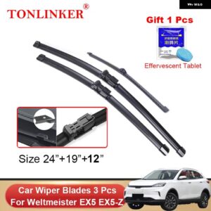 ワイパーブレード WELTMEISTER EX5 EX5-Z 2021-23 フロントとリア フロントガラス ワイパーブレードブラシカッター商品 - 3 Pcs Wiper Blades A