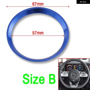メルセデス AB クラス W177 V177 W247 CLA C118 X118 GLA H247 GLB X247 2019-22 ステアリング ホイールトリムリング ステッカー - Size B Blue