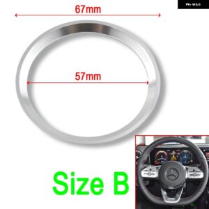 メルセデス AB クラス W177 V177 W247 CLA C118 X118 GLA H247 GLB X247 2019-22 ステアリング ホイールトリムリング ステッカー - Size B Silver