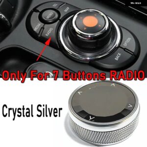 クリスタル/セラミックスマルチメディア ノブ カバー マルチメディア ボタン ノブ カバー ミニクーパー F55 F56 F54 F57 F60 クーペ S - 7Buttons-silver