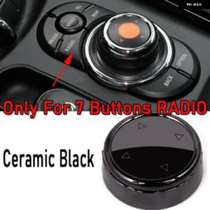 クリスタル/セラミックスマルチメディア ノブ カバー マルチメディア ボタン ノブ カバー ミニクーパー F55 F56 F54 F57 F60 クーペ S - 7Buttons-black