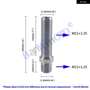1個 拡張ホイールスタッド変換トールラグボルトネジ アダプタ ーキット M12X1.25 M12X1.5 M14X1.25 M14X1.5 - 60mmM12X1.25-12X1.25