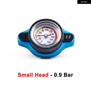 レーシング スモールヘッドビッグヘッドサーモスト ラジエーター キャップタンクカバー 水温計0.9BAR1.1BAR1.3BARカバー ロゴなし - Small head 0.9bar