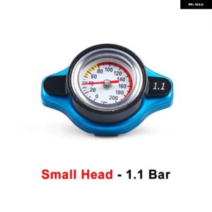 レーシング スモールヘッドビッグヘッドサーモスト ラジエーター キャップタンクカバー 水温計0.9BAR1.1BAR1.3BARカバー ロゴなし - Small head 1.1bar