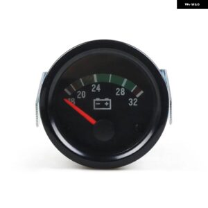 2インチ 52MM 電圧計ポインター 12 V/24 V ボルトゲージ電圧計黄色光メーター - 24V
