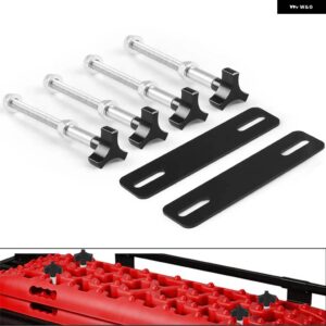 トラクションボード用取り付けピンキット 4.72インチ～6.69インチ 12～17CM穴間隔の取り付けピンでリカバリ トラック に適合 TT102403 - black