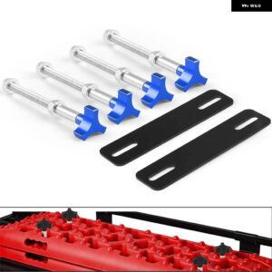 トラクションボード用取り付けピンキット 4.72インチ～6.69インチ 12～17CM穴間隔の取り付けピンでリカバリ トラック に適合 TT102403 - Blue