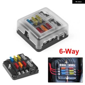 6 ウェイ 12 ウェイカーボートブレードヒューズボックス ブロックホルダー LED インジケータ 12V 32V オートマリン 防水 配電分電盤 - 6 Ways Fuse Box