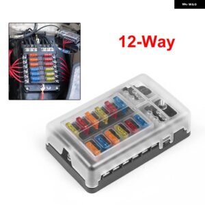 6 ウェイ 12 ウェイカーボートブレードヒューズボックス ブロックホルダー LED インジケータ 12V 32V オートマリン 防水 配電分電盤 - 12 Ways Fuse Box