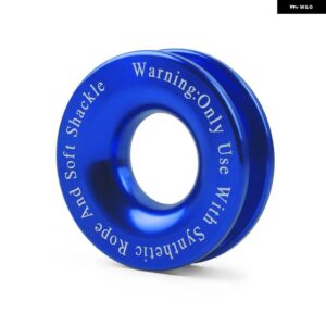 ウインチロープ合成ソフトシャックル+回復リングセットスリーブ付きなシャックル41000ポンド トラック 車両回復用 - Blue Only Ring