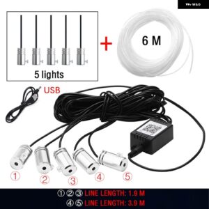 10 で 1 ムードライト USB RGB LED ライトストリップとアプリ制御自動車 インテリア 装飾 アンビエントダッシュボード ネオンランプ