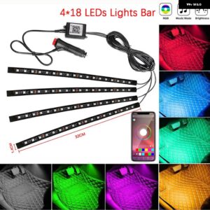 10 で 1 ムードライト USB RGB LED ライトストリップとアプリ制御自動車 インテリア 装飾 アンビエントダッシュボード ネオンランプ