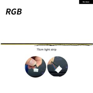 18 で 1 シンフォニー LED アンビエントライト車内用 RGB 64色 装飾 アクリル光ファイバームードストリップ - 75cm RGB