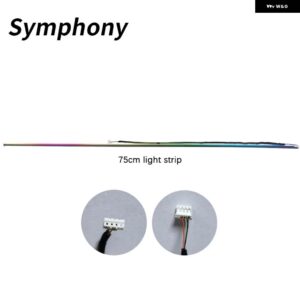 18 で 1 シンフォニー LED アンビエントライト車内用 RGB 64色 装飾 アクリル光ファイバームードストリップ - 75cm Symphony