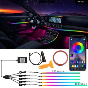 2/5/6IN 1 LED シンフォニーアンビエントライト車内用 USB 装飾 ムードネオン RGB レインボーアクリルストリップワイヤレスアプリ付き - 5 in 1 Cigarette