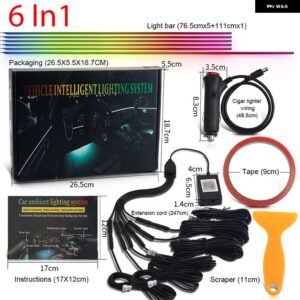 2/5/6 で 1 シンフォニー LED アンビエントライト車内 DREAMCOLOR アクリルストリップライトキット 虹ムード USB ワイヤレスアプリ - 6 in 1 Cigarette