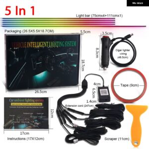2/5/6 で 1 シンフォニー LED アンビエントライト車内 DREAMCOLOR アクリルストリップライトキット 虹ムード USB ワイヤレスアプリ - 5 in 1 Cigarette