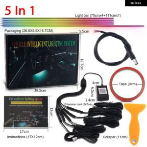 2/5/6 で 1 シンフォニー LED アンビエントライト車内 DREAMCOLOR アクリルストリップライトキット 虹ムード USB ワイヤレスアプリ - 5 in 1 DC